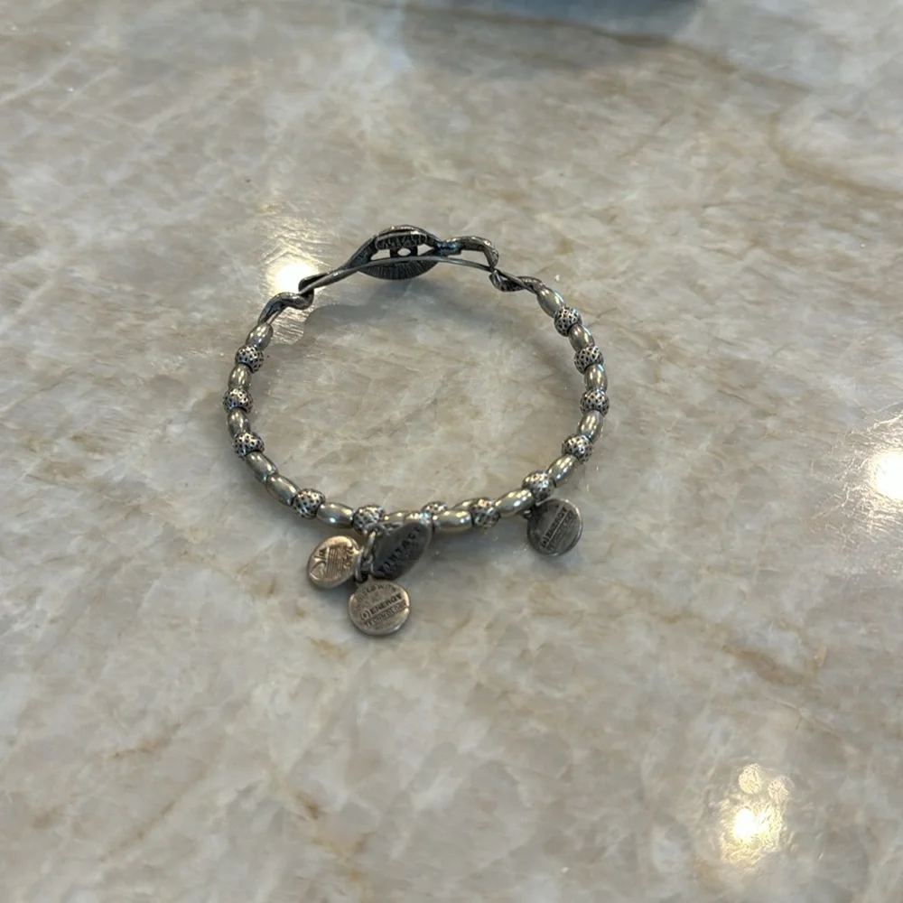 Alex and Ani bracelet, unique design with beads, dark silver